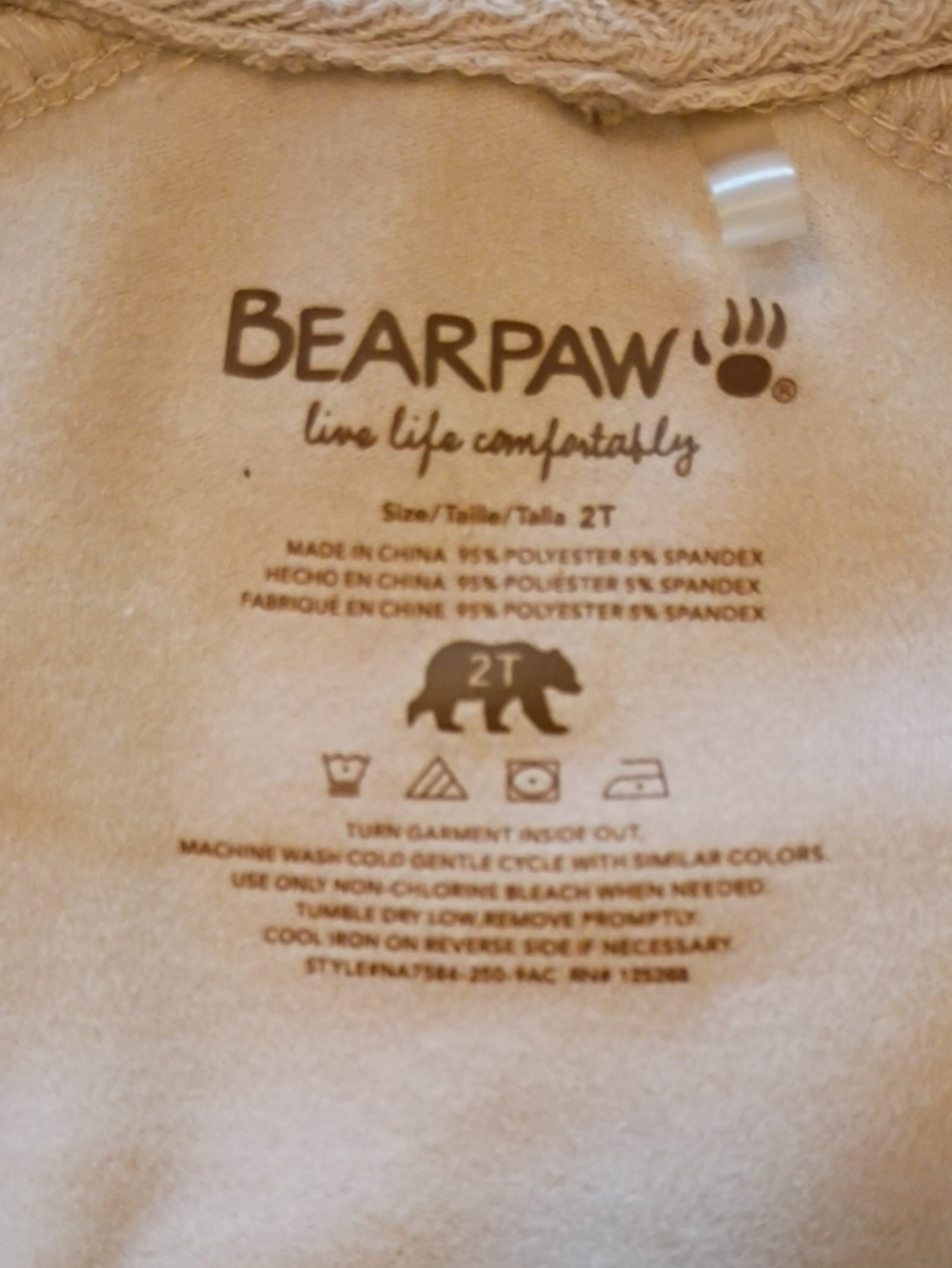 BearPaw Cream/Beige Kids Zip-Up Sweatshirt & Joggers Set 2T - Picture 4 of 15